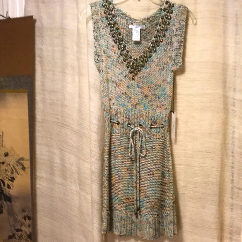 Vertigo Paris knit jeweled collar dress, M